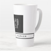 Tasse Latte Monogramme moderne Professional Plain Nom simple (Angle droit)
