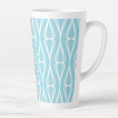 Tasse Latte Monogramme Motif bleu moderne (Droite)