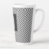 Tasse Latte Monogramme Motif Diamant noir et blanc (Droite)