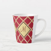 Tasse Latte Monogramme Motif géométrique Diamant Or Rouge (Droite)