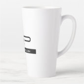 Tasse Latte Monogramme noir blanc Nom Plaque moderne Simple (Droite)