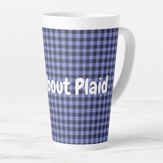 Tasse Latte Monogramme noir et bleu plaqué de buffle simple | (Angle droit)