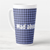 Tasse Latte Monogramme noir et bleu plaqué de buffle simple | (Angle gauche)