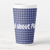 Tasse Latte Monogramme noir et bleu plaqué de buffle simple | (Devant)