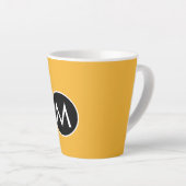 Tasse Latte Monogramme noir jaune moutarde moderne tendance (Angle droit)