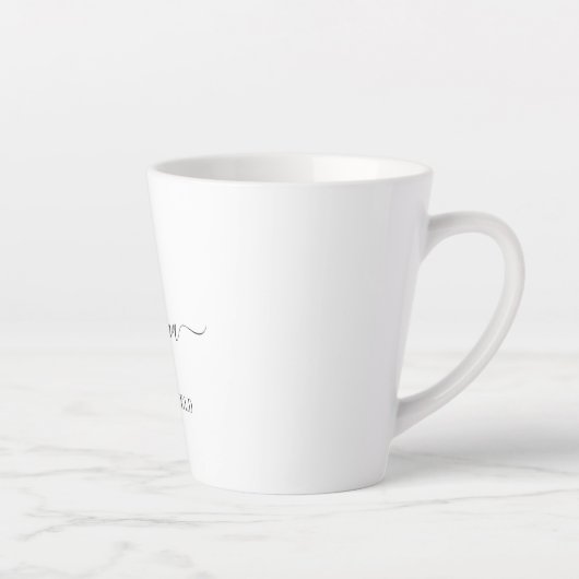 Tasse Latte Monogramme Nom de script Stylish Gold Gris Minimal (Droite)