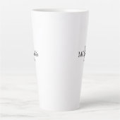 Tasse Latte Monogramme & Nom Design Simple Texte Noir & Gris (Devant)