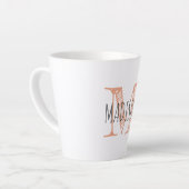 Tasse Latte Monogramme Nom lettre main initiale (Angle gauche)
