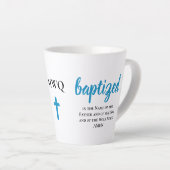 Tasse Latte Monogramme personnalisé BAPTISÉ (Angle droit)
