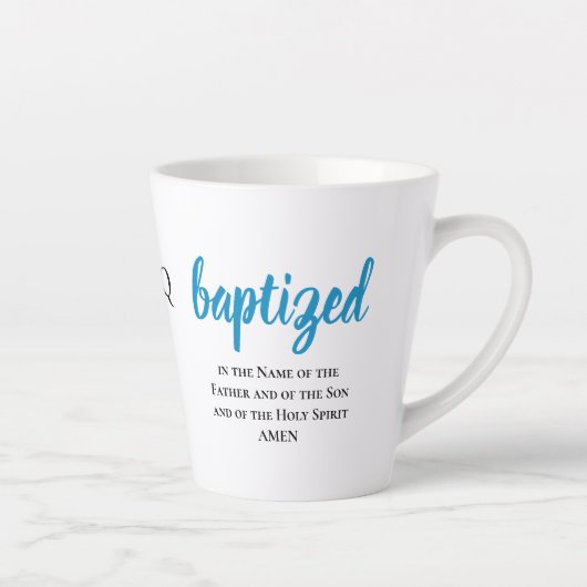 Tasse Latte Monogramme personnalisé BAPTISÉ (Droite)