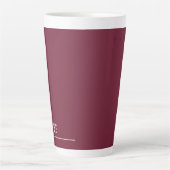 Tasse Latte monogramme personnalisé, bordeaux moderne (Devant)