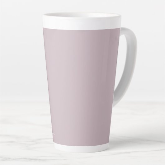 Tasse Latte monogramme personnalisé, lavande moderne (Angle droit)