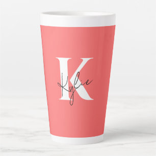 Tasse Latte Monogramme personnalisé moderne et dynamique -