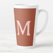 Tasse Latte Monogramme personnalisé orange brûlé (Droite)