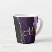Tasse Latte Monogramme personnalisé Parties scintillant or vio (Angle droit)