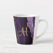 Tasse Latte Monogramme personnalisé Parties scintillant or vio (Droite)