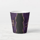 Tasse Latte Monogramme personnalisé Parties scintillant or vio (Devant)