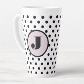 Tasse Latte Monogramme personnalisé point noir (Angle gauche)