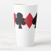 Tasse Latte Monogramme Personnalisé Pont et Poker (Devant)