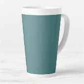 Tasse Latte monogramme personnalisé, turquoise bleu-vert (Angle droit)