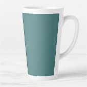 Tasse Latte monogramme personnalisé, turquoise bleu-vert (Droite)
