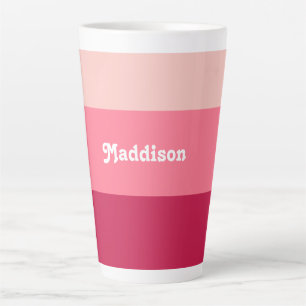 Tasse Latte monogramme personnalisé, typographie rétro rose vi