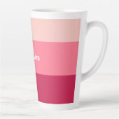 Tasse Latte monogramme personnalisé, typographie rétro rose vi (Droite)