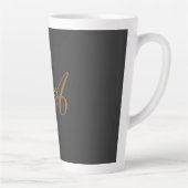 Tasse Latte Monogramme plat tendance Nom initial (Droite)
