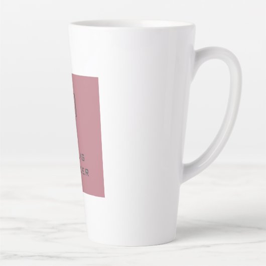Tasse Latte Monogramme professionnel moderne Rose clair or bla (Droite)