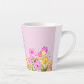 Tasse Latte Monogramme rose du jardin floral (Droite)