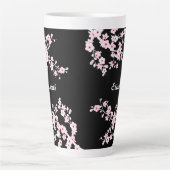 Tasse Latte Monogramme rose noir cerisier  (Devant)