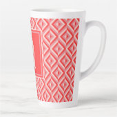 Tasse Latte Monogramme rouge Motif diamant à trois tons (Droite)
