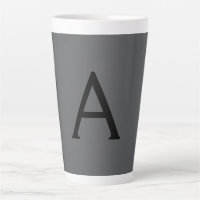 Monogramme simple gris classique avec nom initial