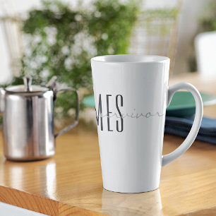 Tasse Latte Monogramme Soft Grays je suis un survivant 12oz ou