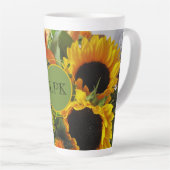 Tasse Latte Monogramme Superbes tournesols Imprimer 17oz (Angle droit)