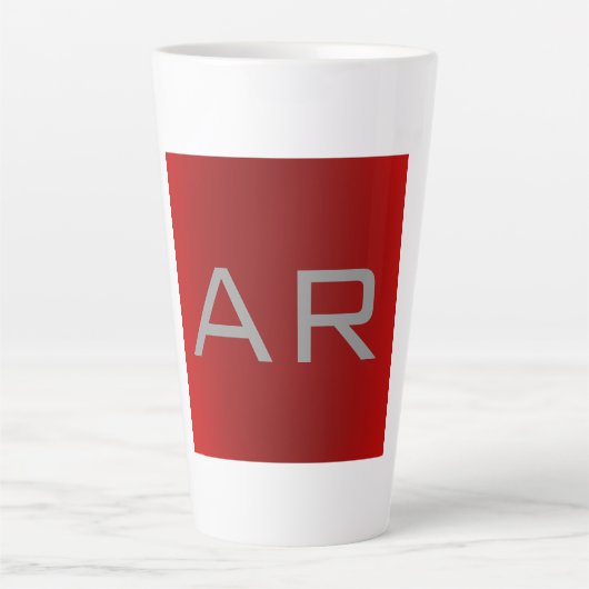 Tasse Latte Monogramme tendance gris élégant (Devant)