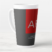 Tasse Latte Monogramme tendance gris élégant Ajouter un nom (Angle gauche)