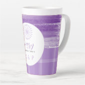 Tasse Latte Monogramme urbain moderne de tarte violet (Angle droit)
