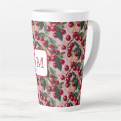 Tasse Latte Monogramme Vintage rose brun 'Cherry Pop' (Angle droit)