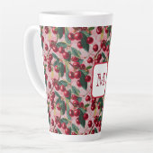Tasse Latte Monogramme Vintage rose brun 'Cherry Pop' (Angle gauche)