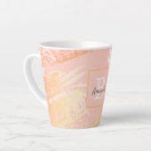 Tasse Latte Monographie feuille rose de palmier d'or (Angle gauche)