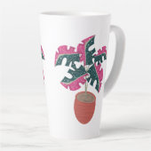 Tasse Latte Monstère rose tropicale plante Art varié (Angle droit)