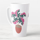 Tasse Latte Monstère rose tropicale plante Art varié (Angle gauche)
