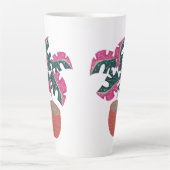 Tasse Latte Monstère rose tropicale plante Art varié (Devant)