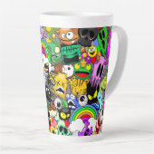 Tasse Latte Monstres caractères mignons Motif d'Halloween (Angle droit)