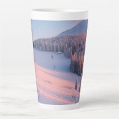 Tasse Latte Montagnes neigeuses (Devant)