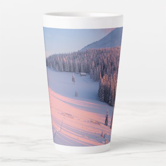 Tasse Latte Montagnes neigeuses (Devant)