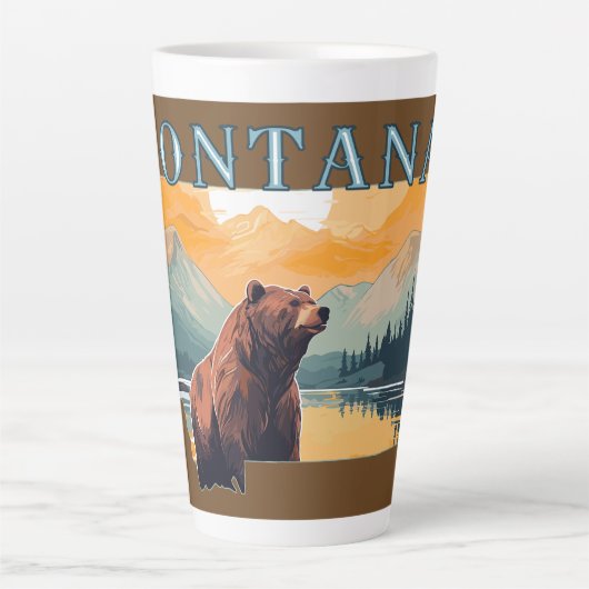 Tasse Latte Montagnes Ours du Montana (Devant)