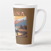 Tasse Latte Montana Outline Chevaux sauvages (Droite)