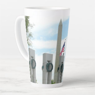 Tasse Latte Monument Washington et mémorial de la Seconde Guer
